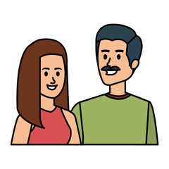 young couple avatars characters