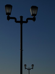 street lamp on a blue sky background