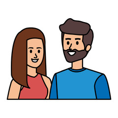 young couple avatars characters