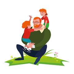 father with sons characters in the field