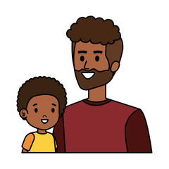 young african father with son characters