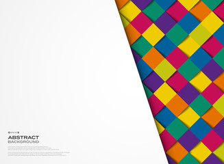 Abstract colorful square geometric pattern design cover background. illustration vector eps10