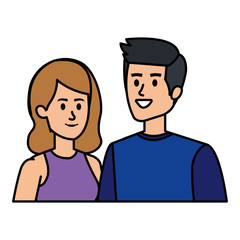 young couple avatars characters