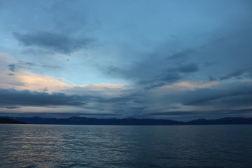 Fototapeta na wymiar Dusk Clouds at Lake Tahoe