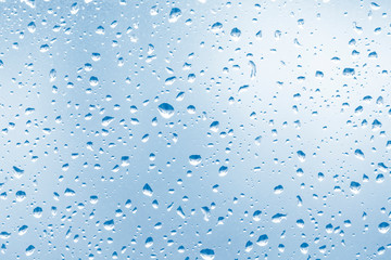 water drops on blue background
