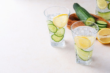 Cucumber and lemon infused water