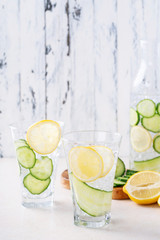 Cucumber and lemon infused water