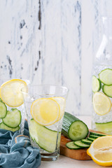 Cucumber and lemon infused water