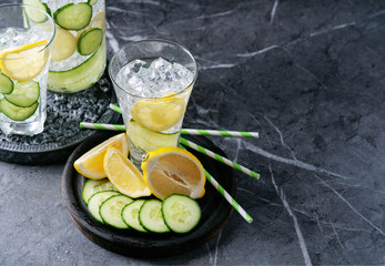 Cucumber and lemon infused water