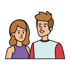 young couple avatars characters
