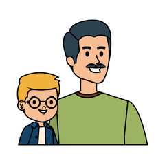 young father with son characters