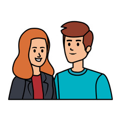 young couple avatars characters