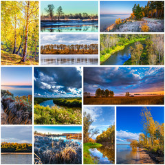 Collage "Seasons. Autumn." The Nature Of Western Siberia