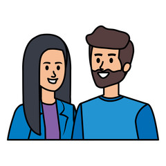 young couple avatars characters