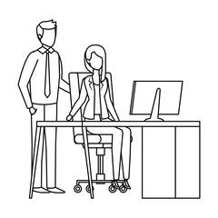 business couple in the workplace