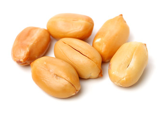 Peanuts on a white background