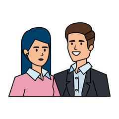 Fototapeta premium business couple avatars characters