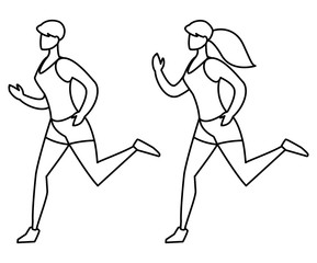 athletic women running character