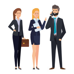 business people calling with smartphone