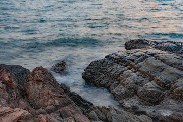 Smooth water on the rocks 