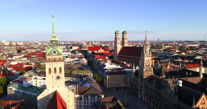 Aerial view of Marienplatz Munich Germany