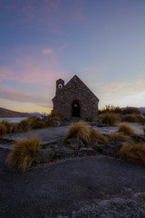 church at sunset