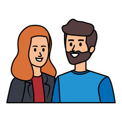 young couple avatars characters