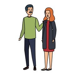 Fototapeta premium young couple avatars characters