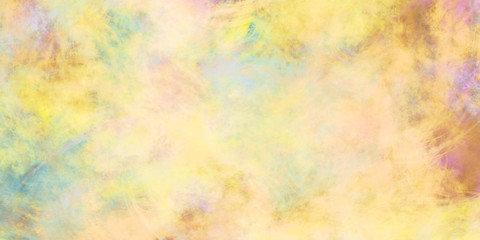 Abstract fantastic yellow clouds. Colorful fractal background. Digital art. 3d rendering.