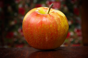 Apple on colorful background