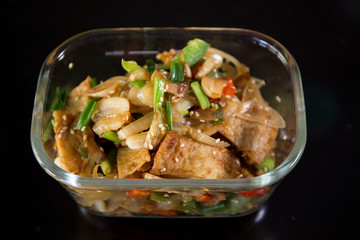 Korean food stir fried fish cakes, eomugbokkeum