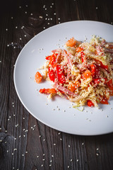 Vegetable salad in a plate