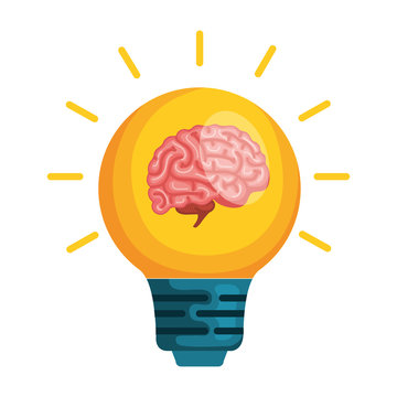 brain human with bulb