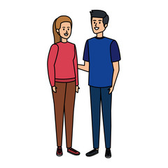 young couple avatars characters