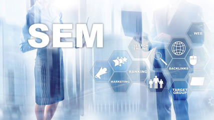 SEM Search Engine Optimization Marketing Ranking Traffic Website Internet Business Technology...