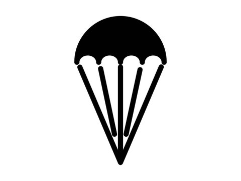 parachute solid vector icon