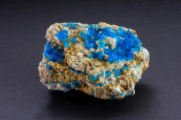 Chalcophyllite blue crystal from New Mexico, USA. A very rare, secondary copper arsenate mineral...
