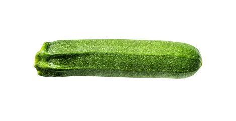 Fresh organic green zucchini isolated on  white background with clipping path