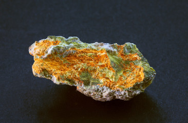 Studtite radioactive mineral from Shinkolobwe. A secondary uranium mineral containing peroxide...