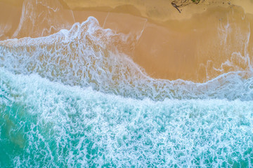 Fototapeta na wymiar Sea wave on sand beach turquoise water nature lndscape