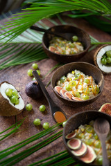 oat flakes with figs and gooseberries in Asian style