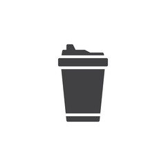 Take away coffee cup vector icon. filled flat sign for mobile concept and web design. Paper cup with Coffee drink glyph icon. Symbol, logo illustration. Pixel perfect vector graphics