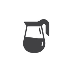 Coffee jug vector icon. filled flat sign for mobile concept and web design. Coffee pot, carafe glyph icon. Symbol, logo illustration. Pixel perfect vector graphics