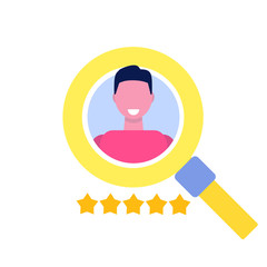 Search Job or human resource icon in flat style Icon. Vector illustration