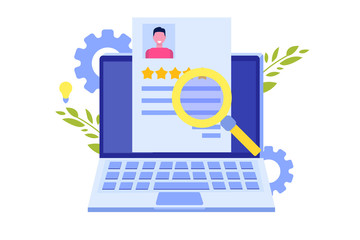 Job search, Head Hunting or Recruitment, hiring employees, concept. Flat vector illustration