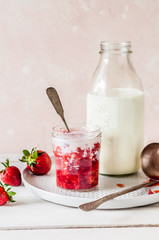 Crushed Strawberries with Milk