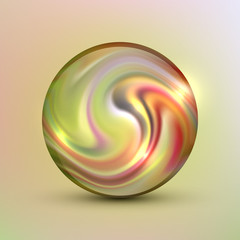 The vector realistic 3d sphere.Vibrant color.Fluid design