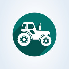 farm tractor side on view illustration. Vector Agricultural tractor