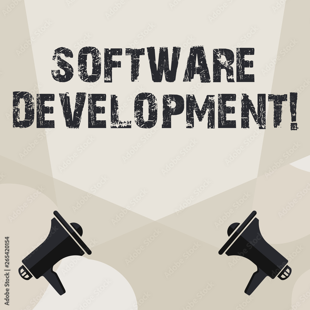 Wall mural conceptual hand writing showing software development. concept meaning software is created using a sp