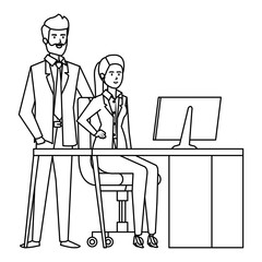 business couple in the workplace